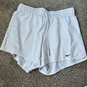 White Nike soccer shorts